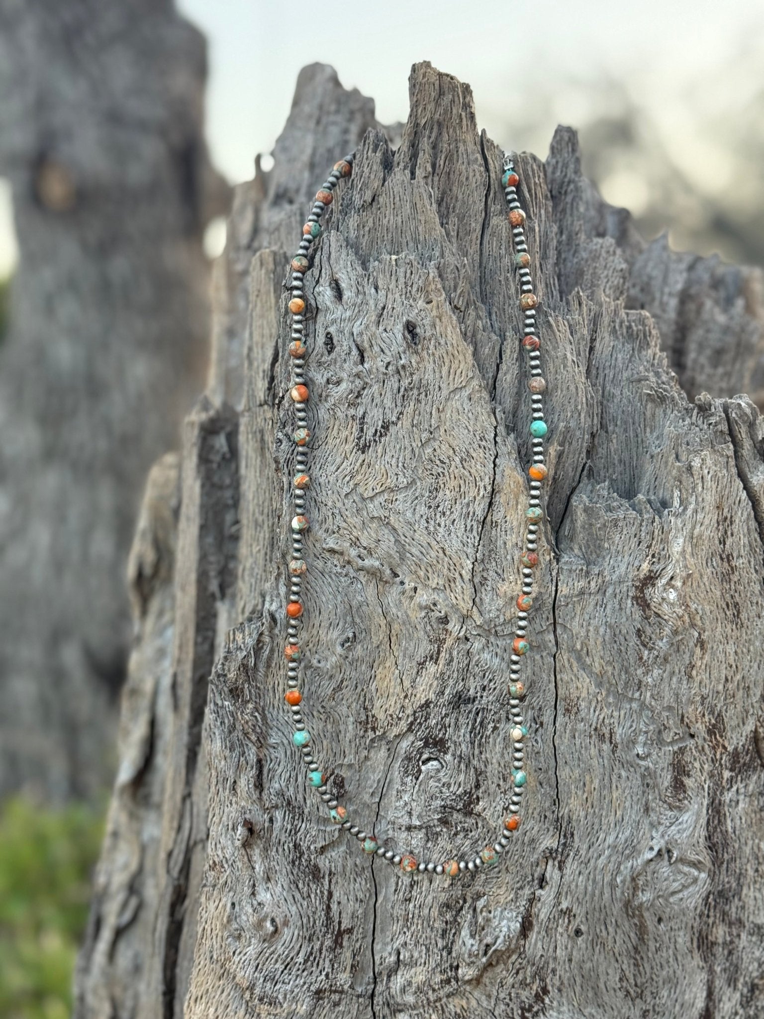 Spiny Oyster and Silver Pearls Beaded Necklace