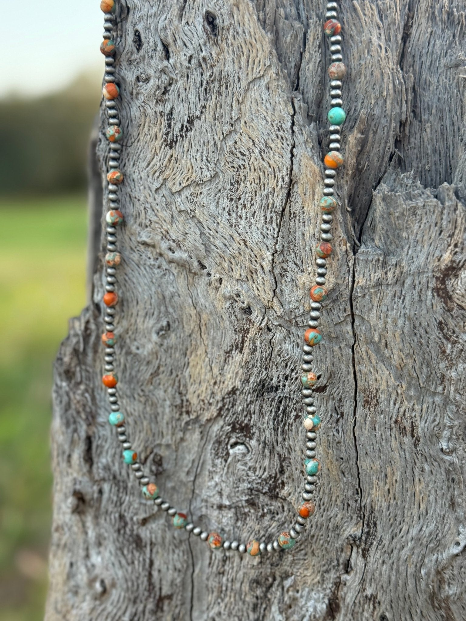 Spiny Oyster and Silver Pearls Beaded Necklace