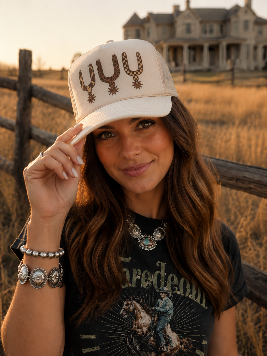 Western Spur Trio Trucker HatTan
