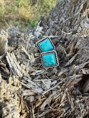 Square Turquoise Stud Earrings