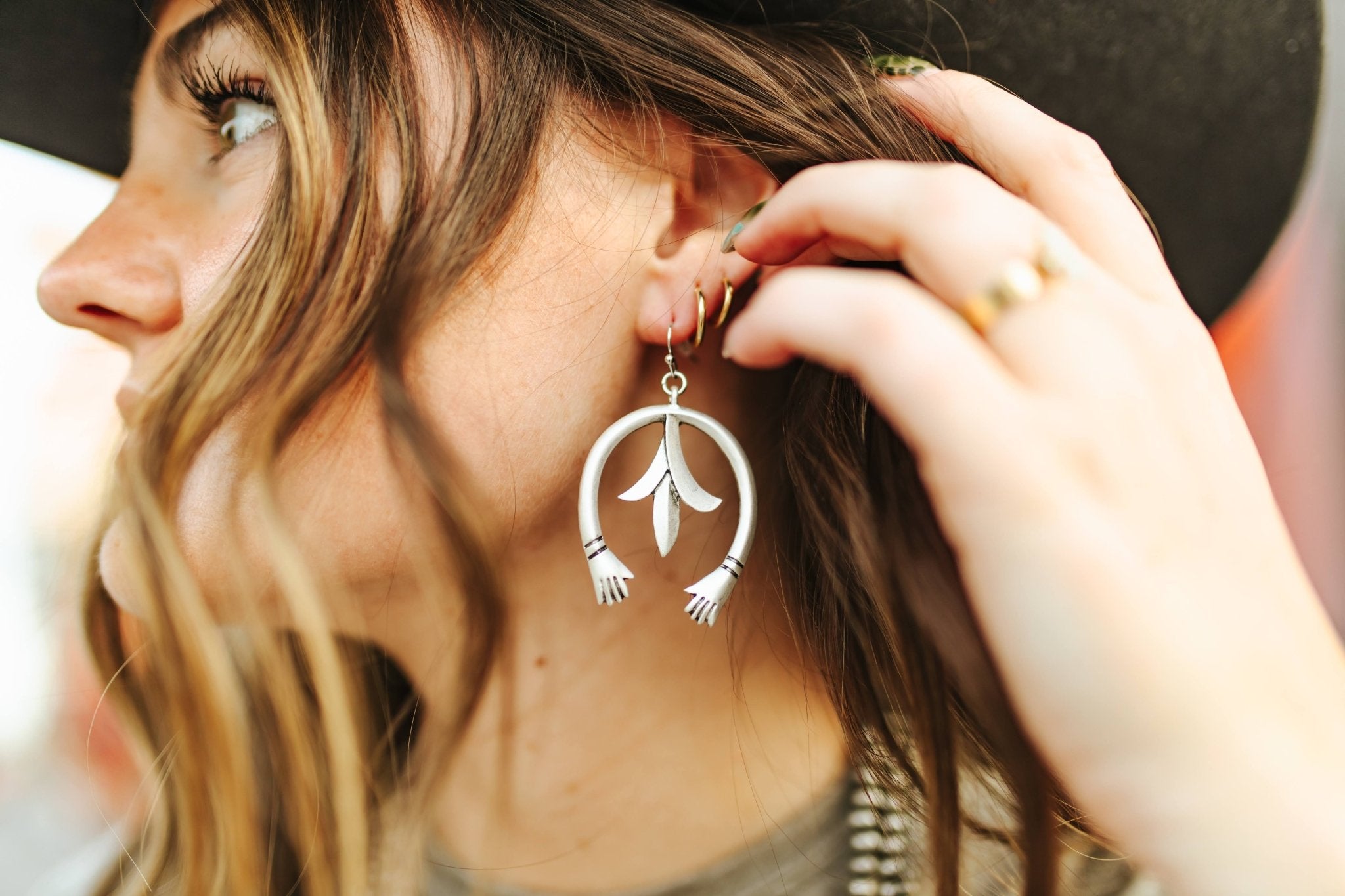 Squash Blossom Dangle Earrings
