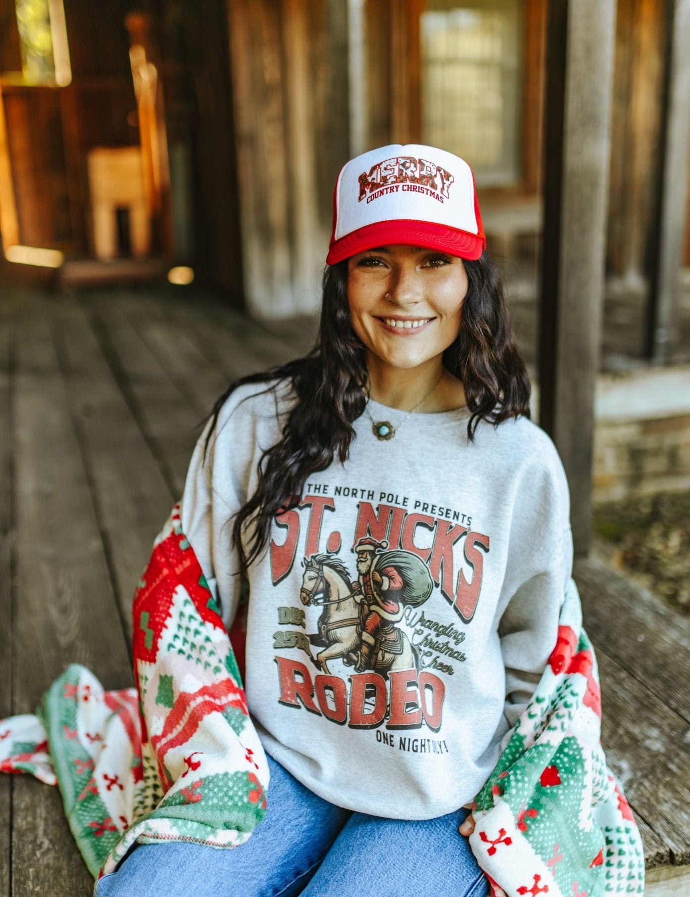 St Nick's Rodeo Graphic SweatshirtOatmealS