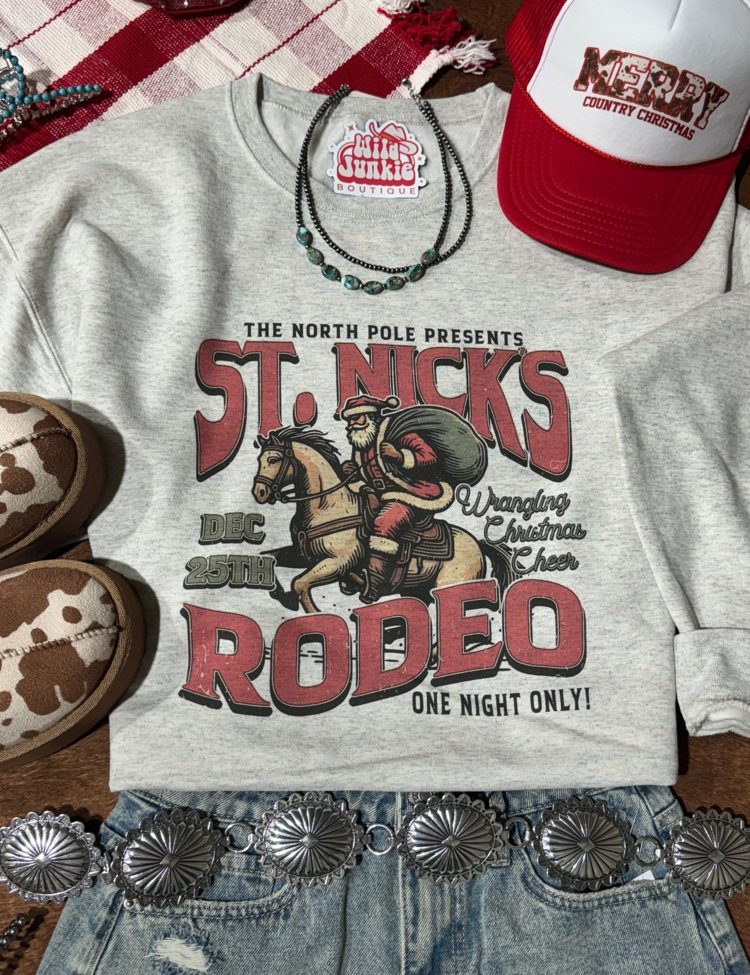 St Nick's Rodeo Graphic SweatshirtOatmealS