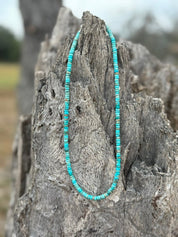 Stacked Turquoise Bead Choker
