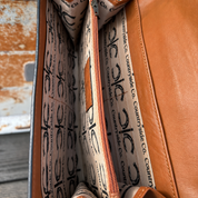 Floral Horseshoe Tooled Leather Crossbody Bag