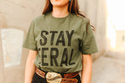 Stay Feral Graphic TeeMilitary GreenS