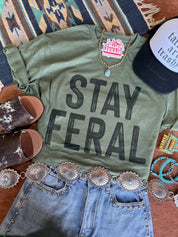 Stay Feral Graphic TeeMilitary GreenS