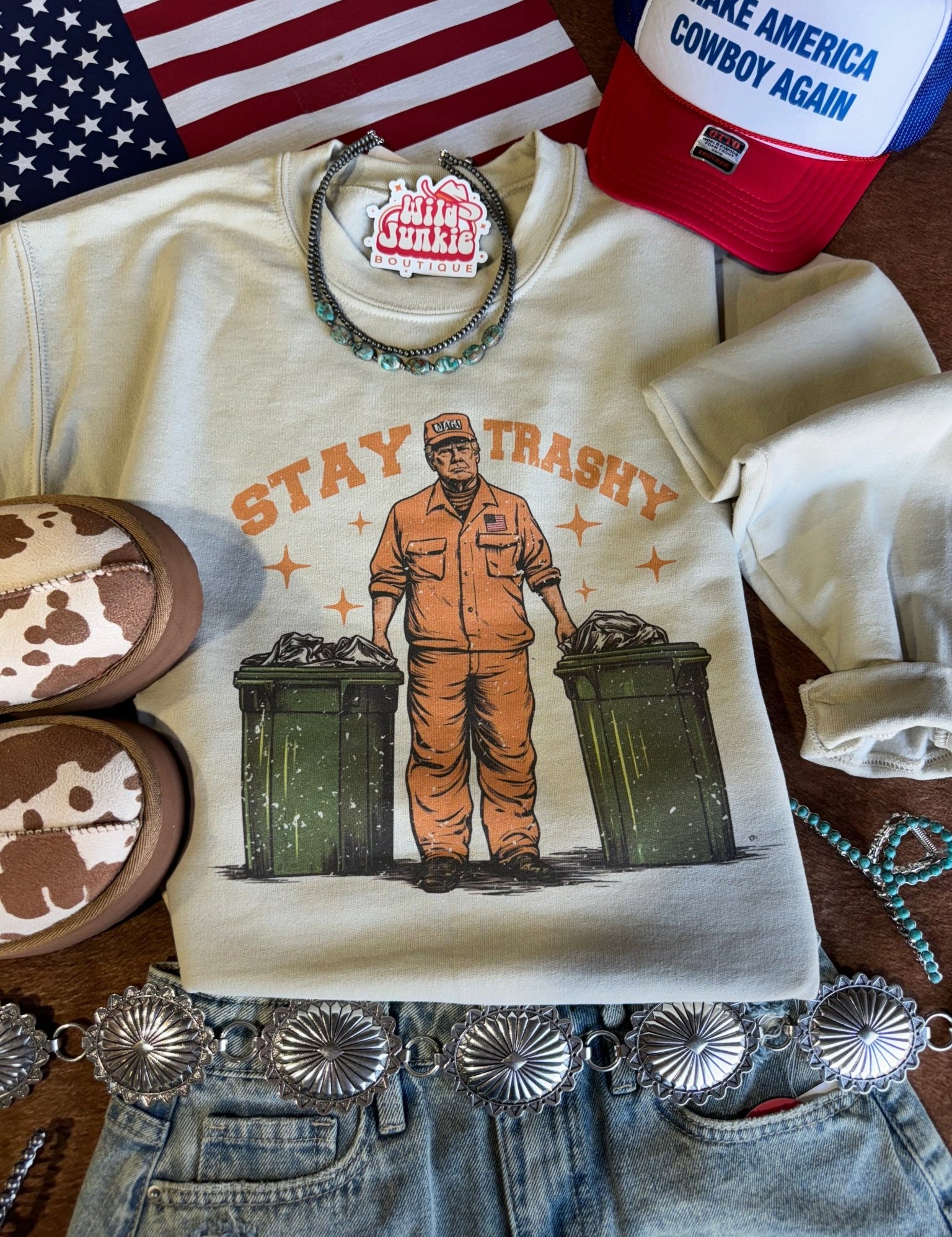 Stay Trashy Trump Graphic SweatshirtSandS