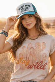 Stay Wild Cactus Graphic TeePink GravelS