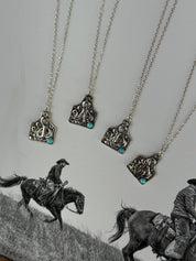 Sterling Silver Cattle Tag Initial NecklaceA