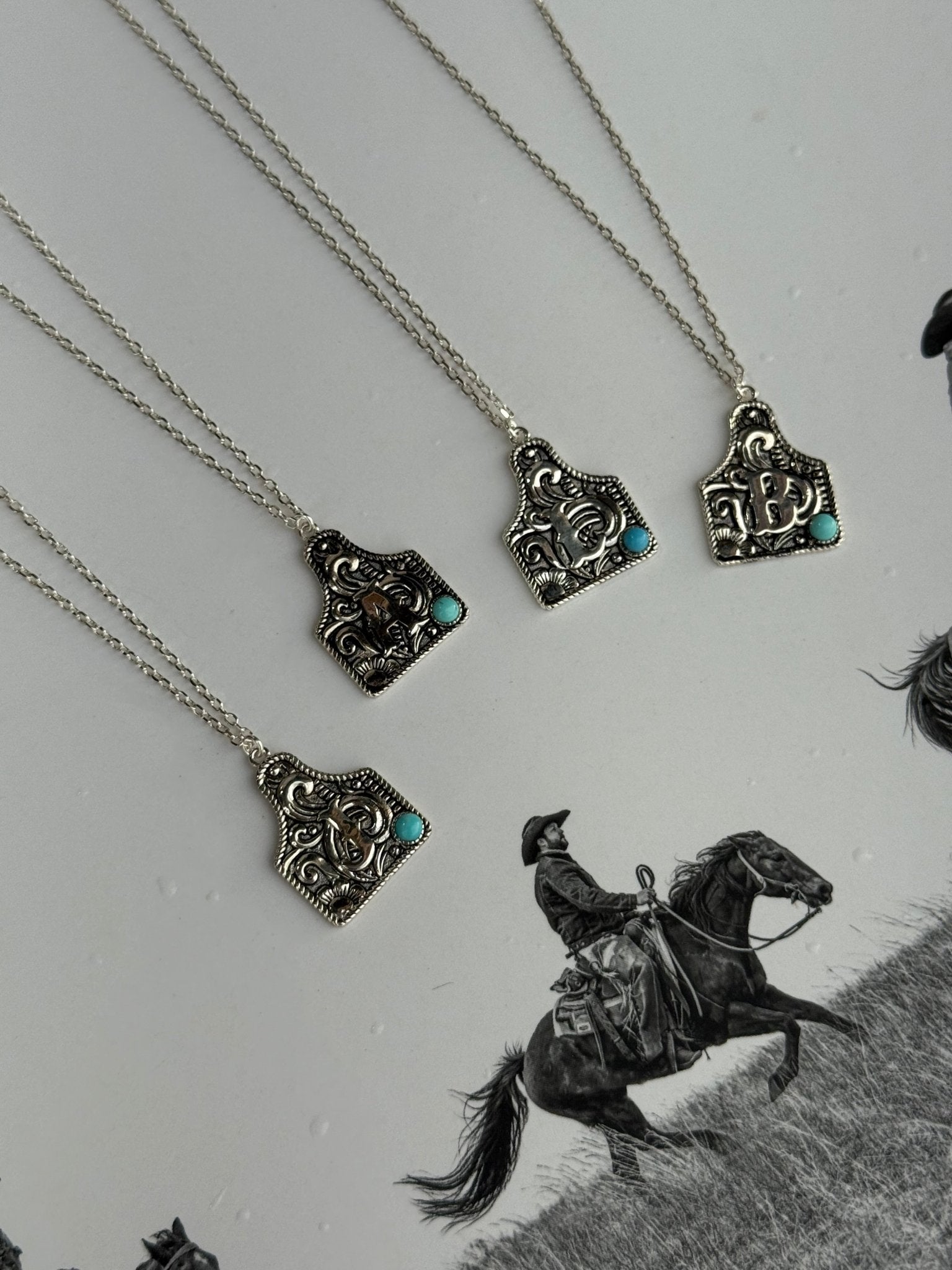 Sterling Silver Cattle Tag Initial NecklaceA