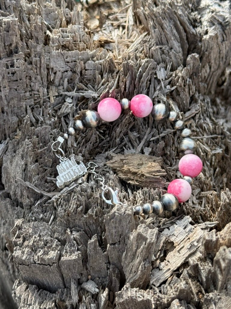 Sterling Silver Desert Rose Beaded Bracelet