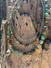 Sterling Silver Desert Sage Turquoise Beaded Necklace