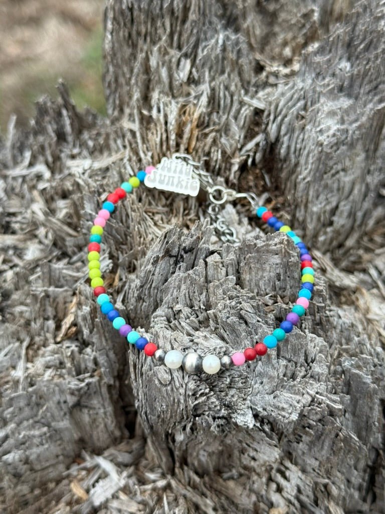 Sterling Silver Prism And Pearl Bracelet