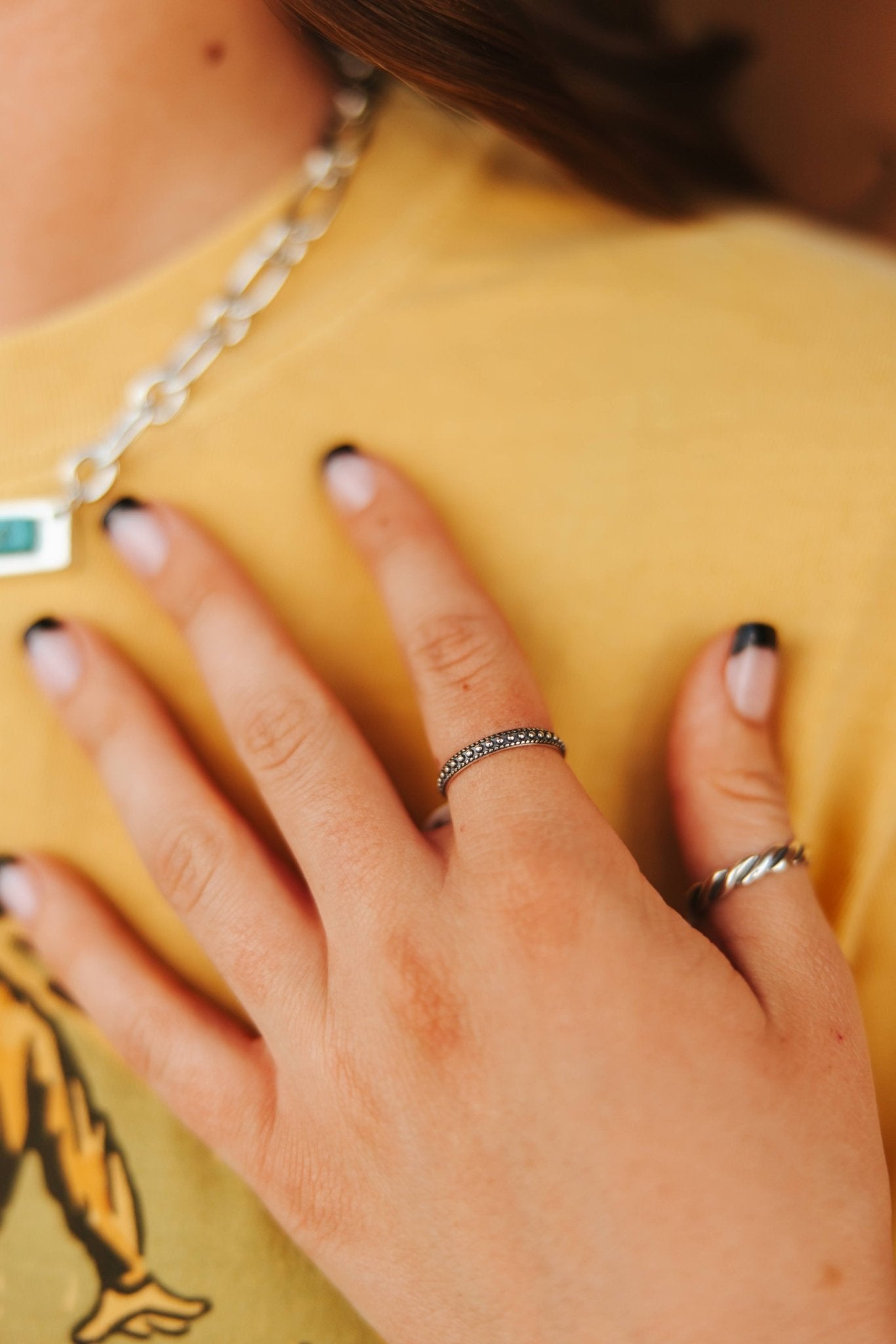 Sterling Silver Slim Studded Ring6