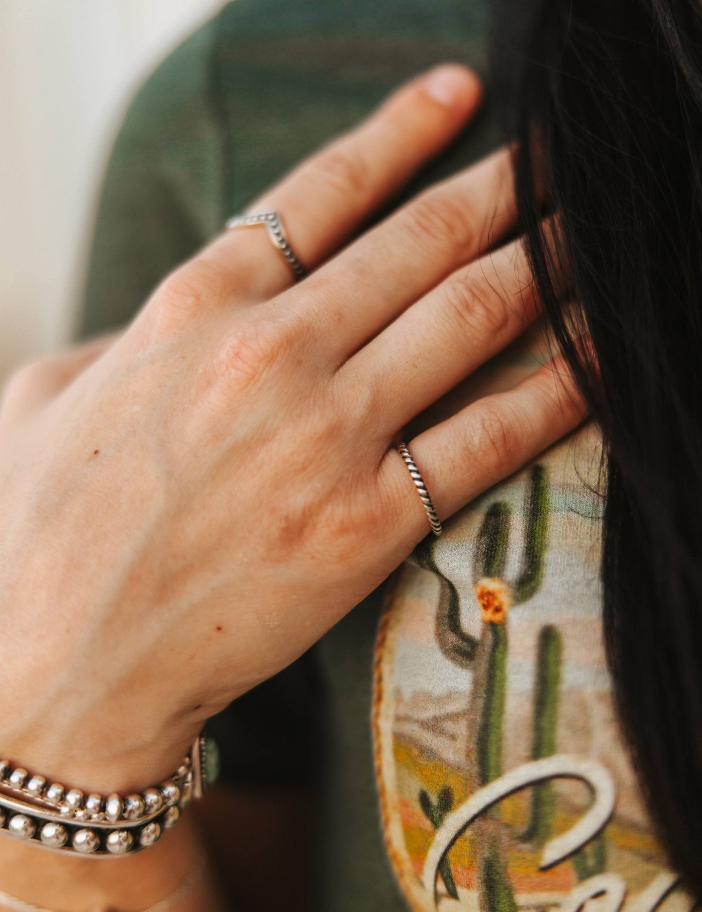Sterling Silver Slim Twisted Rope Ring6