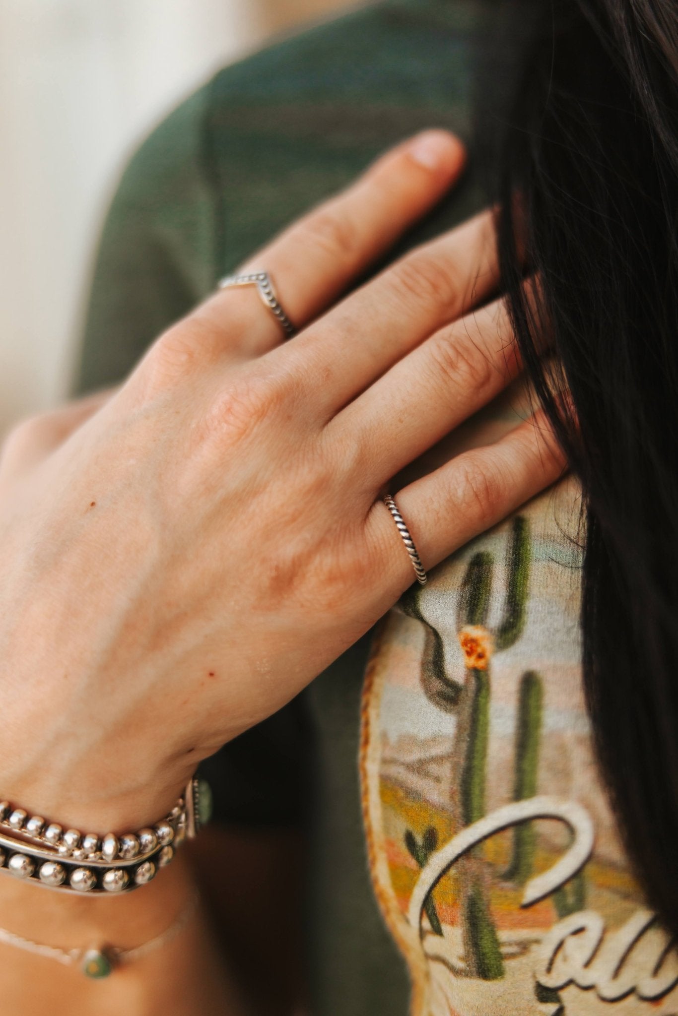 Sterling Silver Slim Twisted Rope Ring6