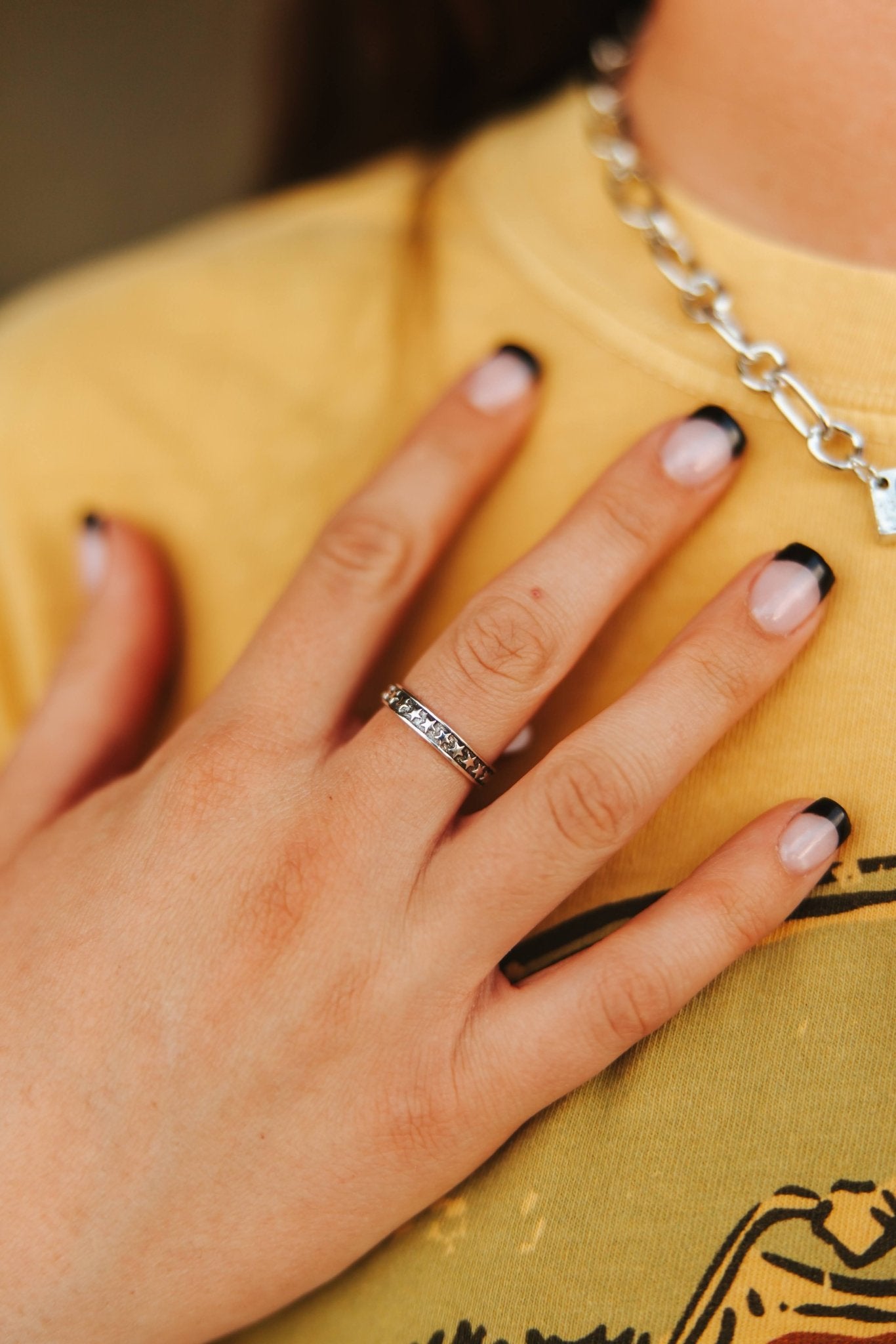 Sterling Silver Star Band Ring6