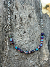 Sterling Silver Twilight Hues Beaded Chain Necklace