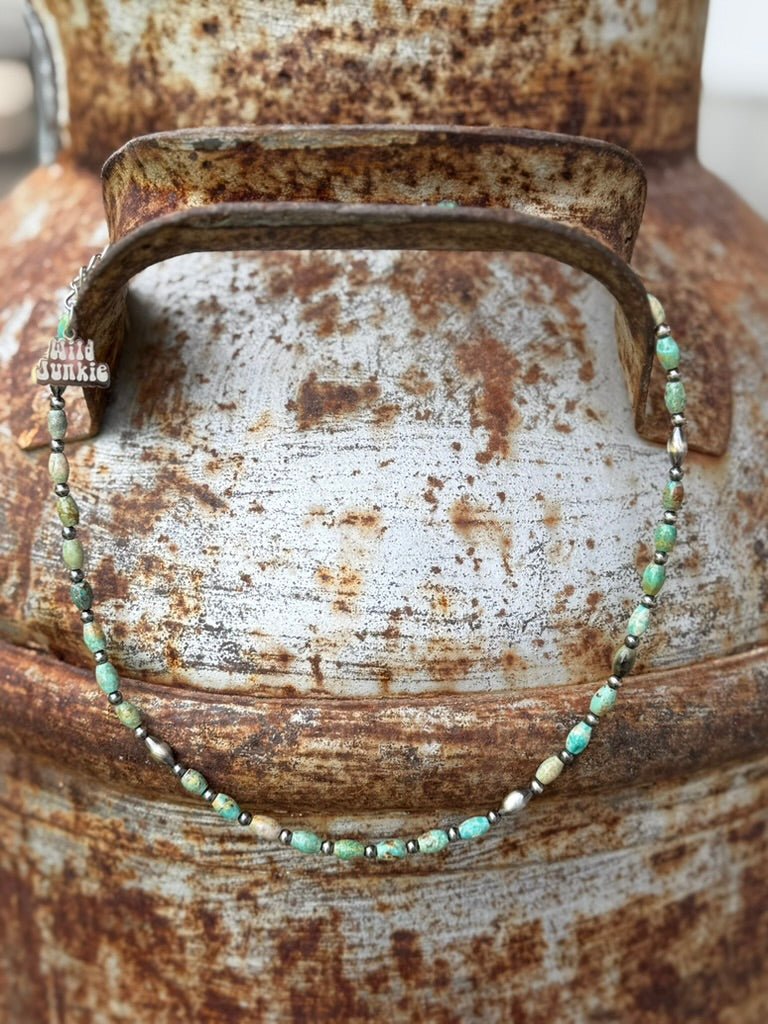 Sterling Silver Wild Spur Turquoise Beaded Necklace