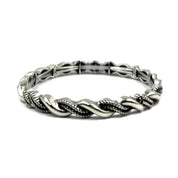 Silver Sage Twisted Rope Stretch Bracelet