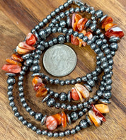 Sunset Canyon Spiny Oyster Beaded Necklace