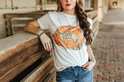 Sunset Cowgirl Rider Graphic TeeNaturalS