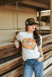 Sunset Cowgirl Rider Graphic TeeNaturalS
