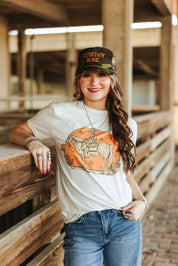 Sunset Cowgirl Rider Graphic TeeNaturalS