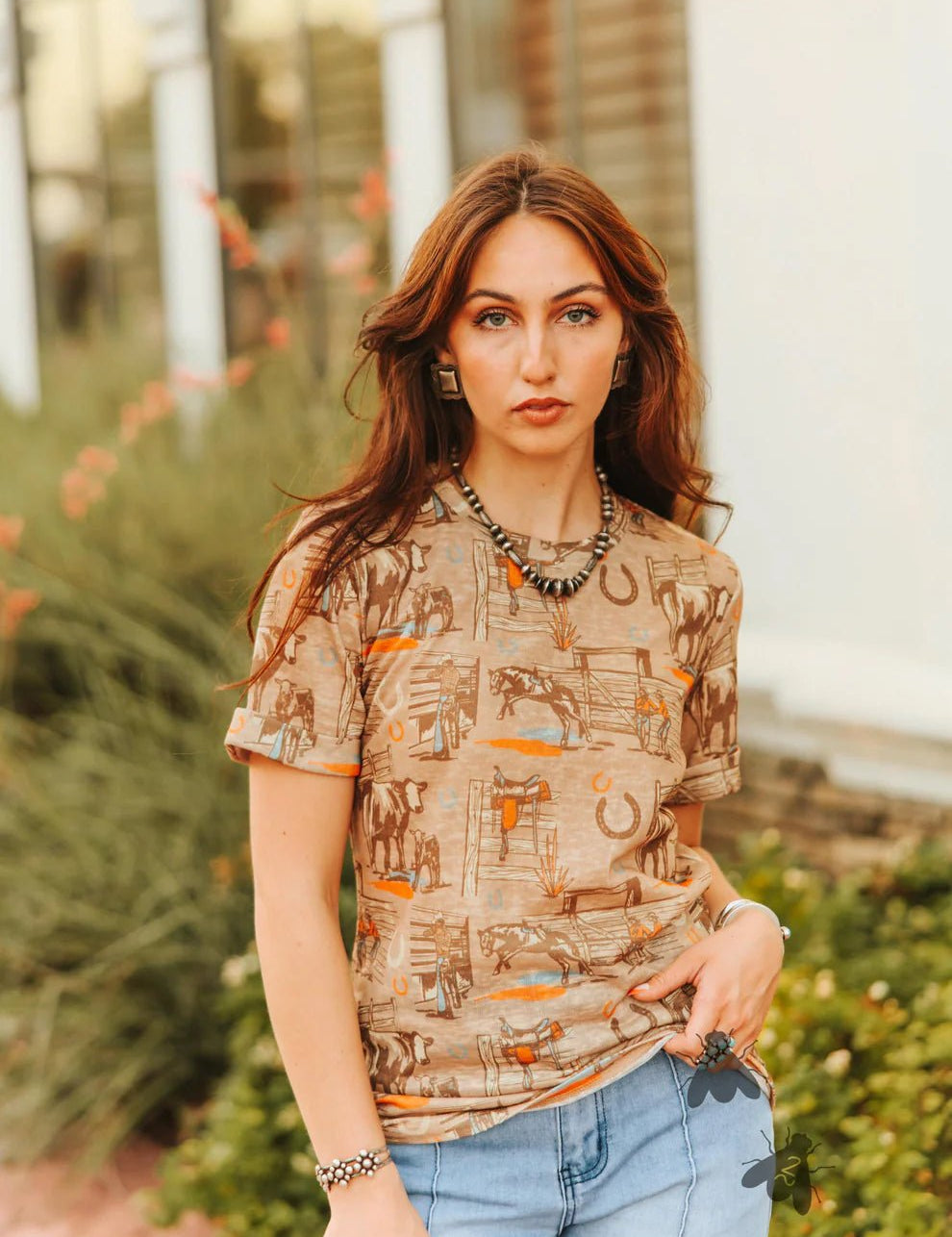 Sunset Ranch Cuff Sleeve TeeS