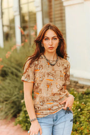 Sunset Ranch Cuff Sleeve TeeS