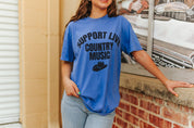 Support Live Country Music Graphic TeeFloBlueS