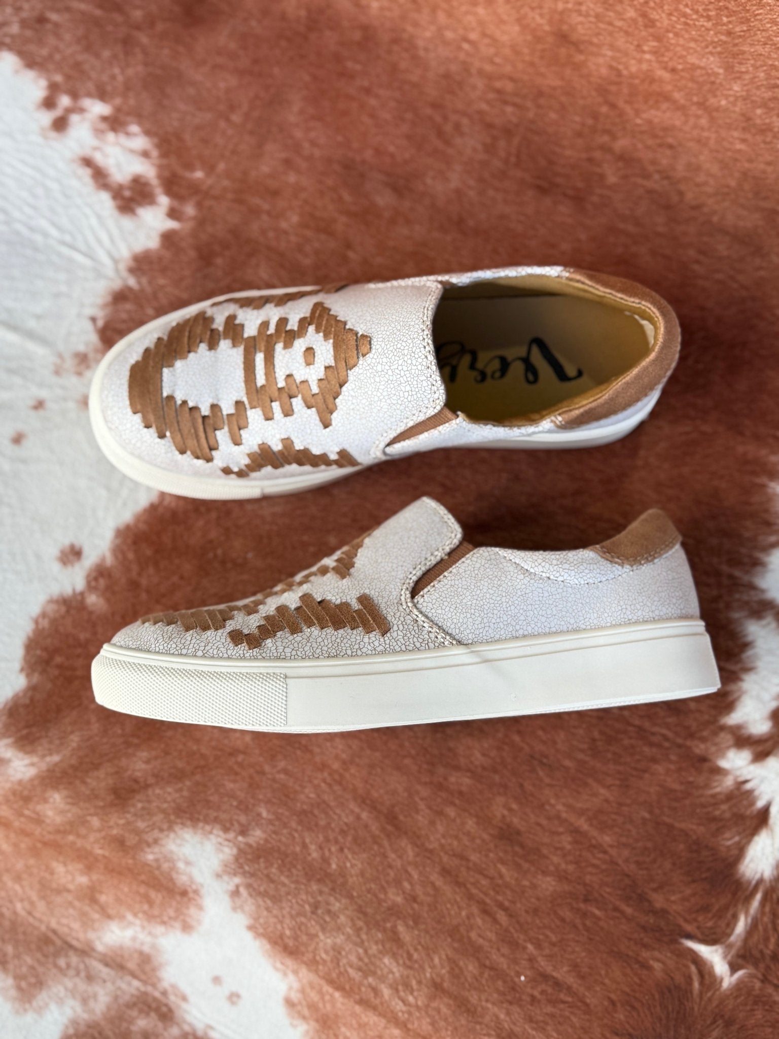 Tan Aztec Slip On Sneakers6