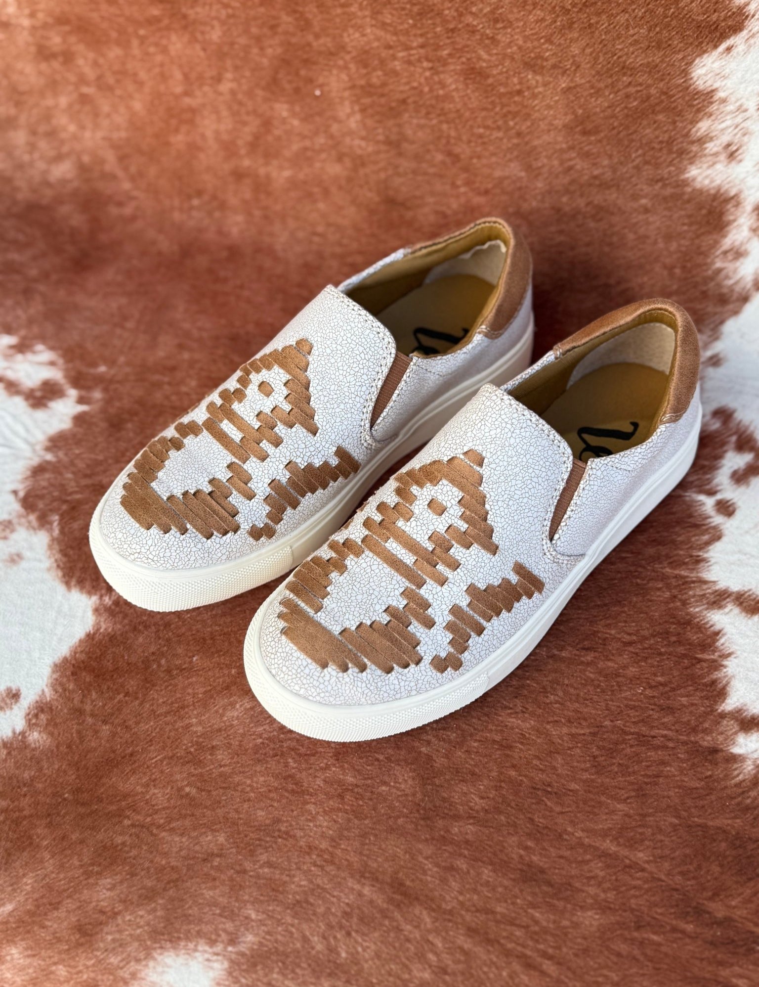Tan Aztec Slip On Sneakers6