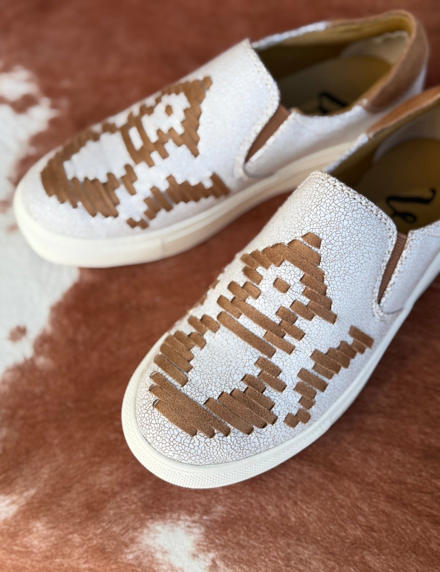 Tan Aztec Slip On Sneakers6