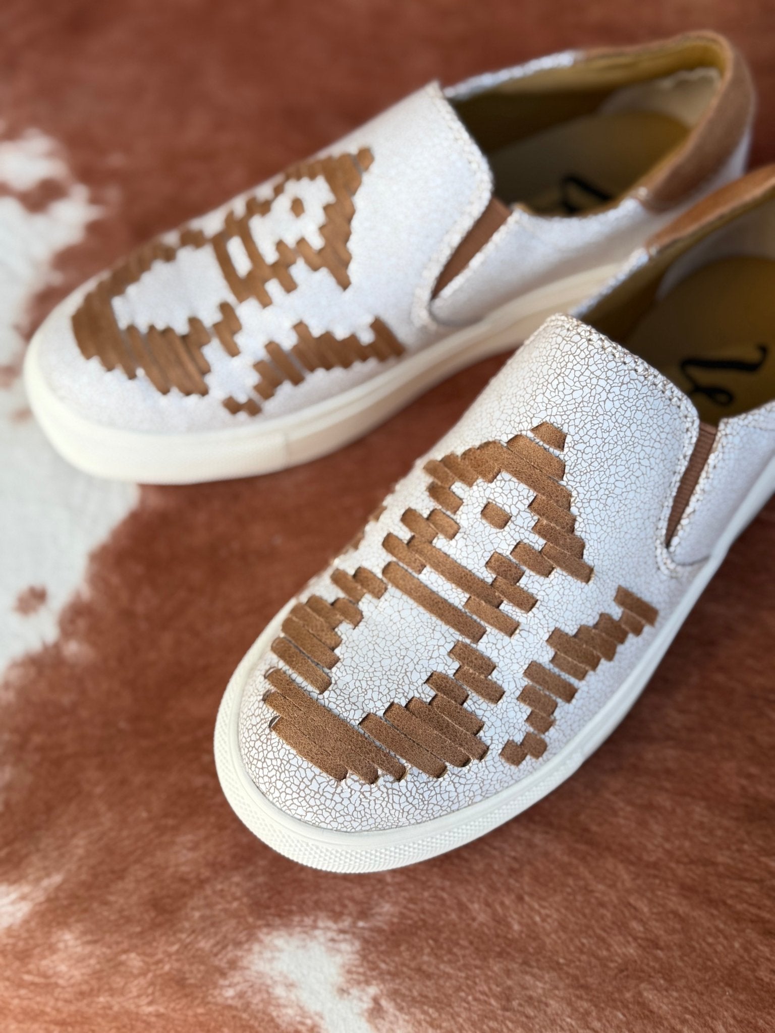 Tan Aztec Slip On Sneakers6