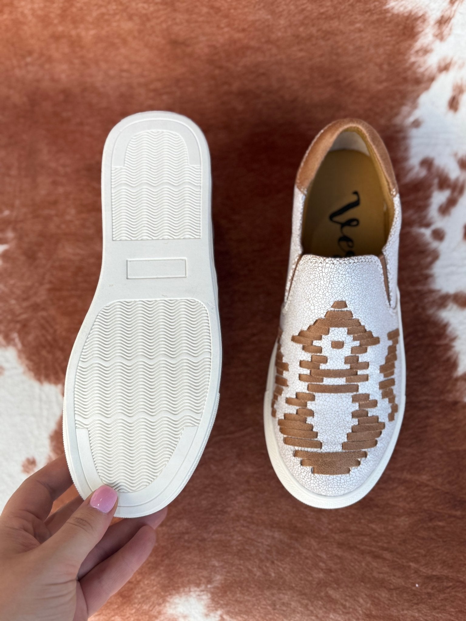 Tan Aztec Slip On Sneakers6