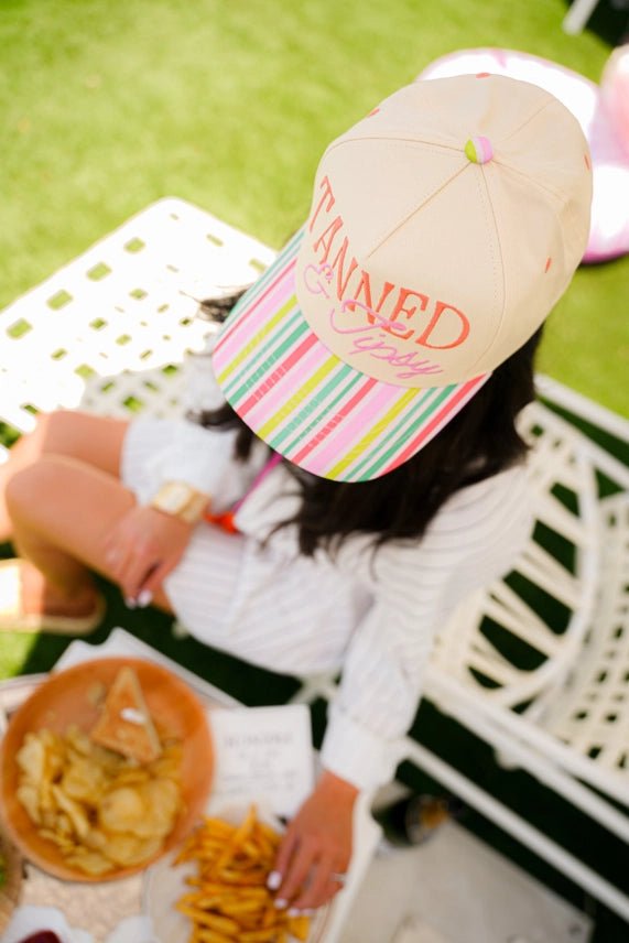 Tanned & Tipsy Embroidered Trucker Hat