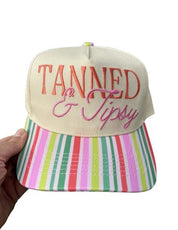 Tanned & Tipsy Embroidered Trucker Hat