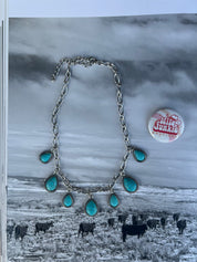Teardrop Turquoise Charm Necklace