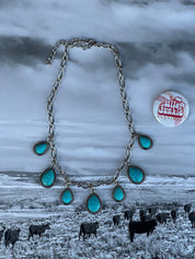 Teardrop Turquoise Charm Necklace