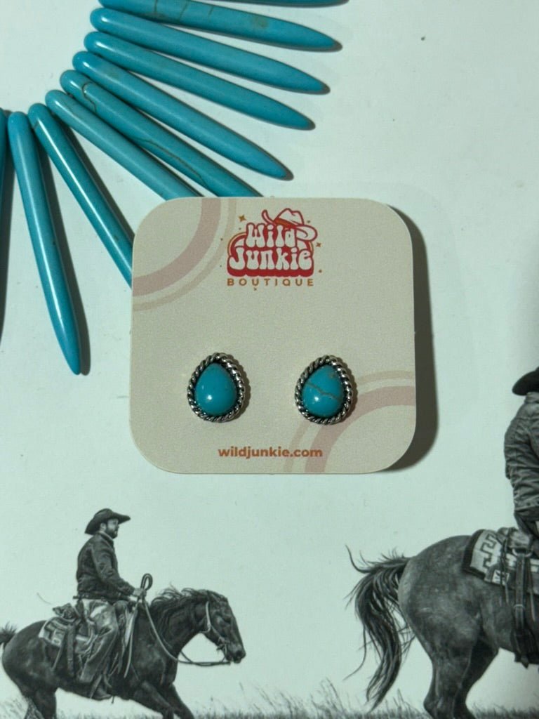 Teardrop Turquoise Post Earrings