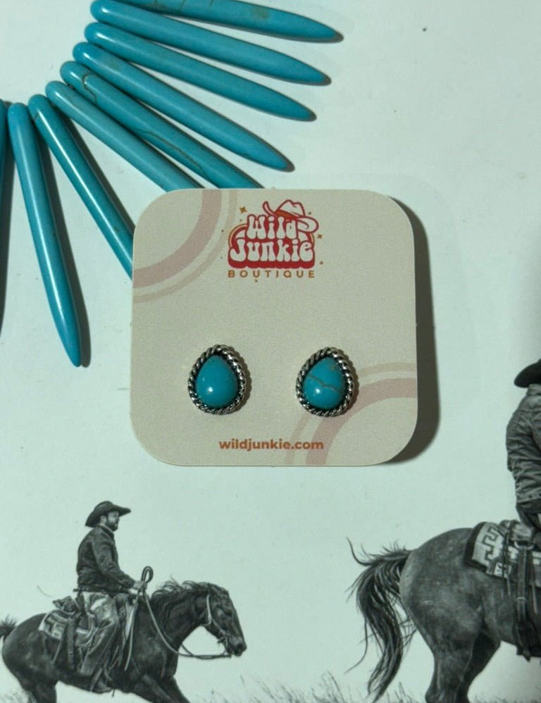 Teardrop Turquoise Post Earrings
