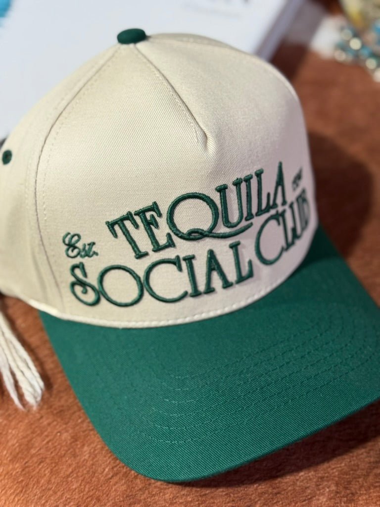 Tequila Social Club Embroidered Green Trucker Hat