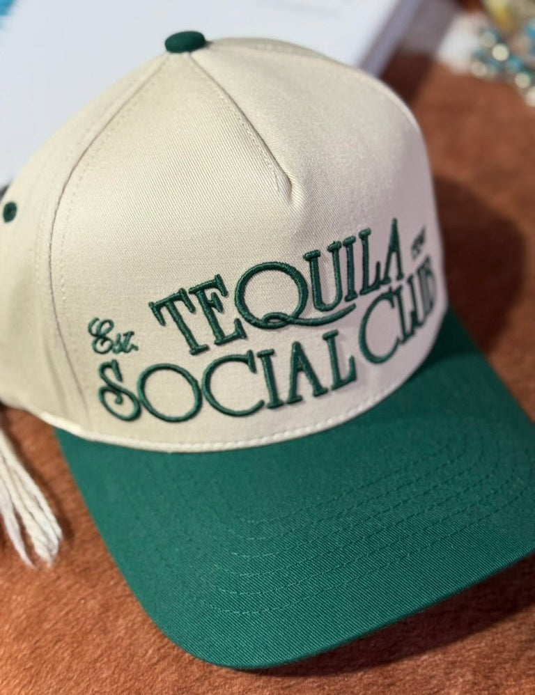 Tequila Social Club Embroidered Green Trucker Hat