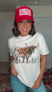 Texas Longhorn Bluebonnet Graphic TeeNaturalS