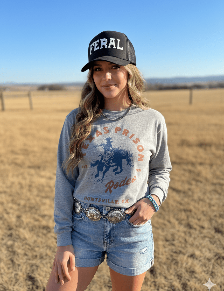 Texas Prison Rodeo Huntsville Graphic SweatshirtOxfordS