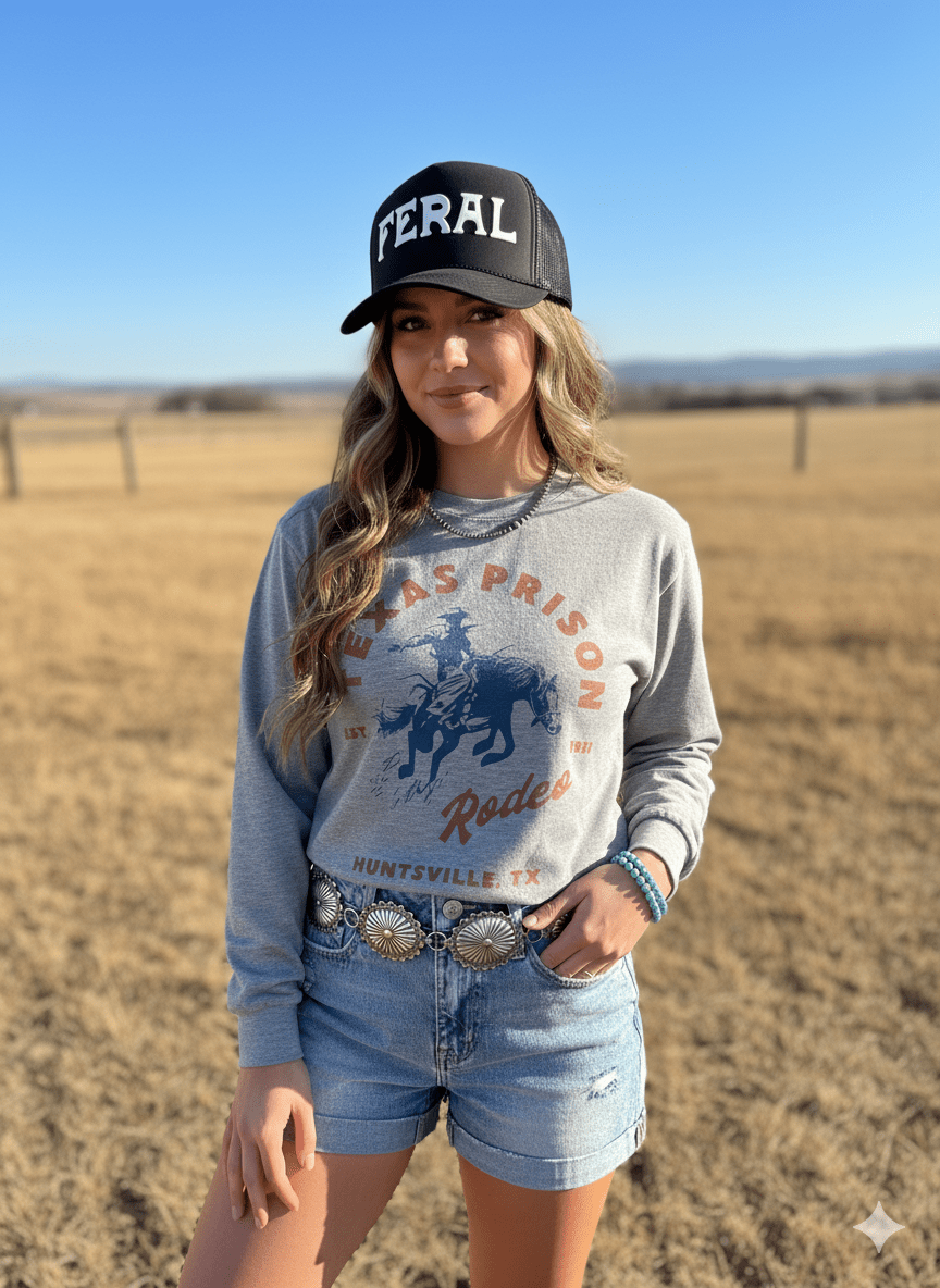 Texas Prison Rodeo Huntsville Graphic SweatshirtOxfordS
