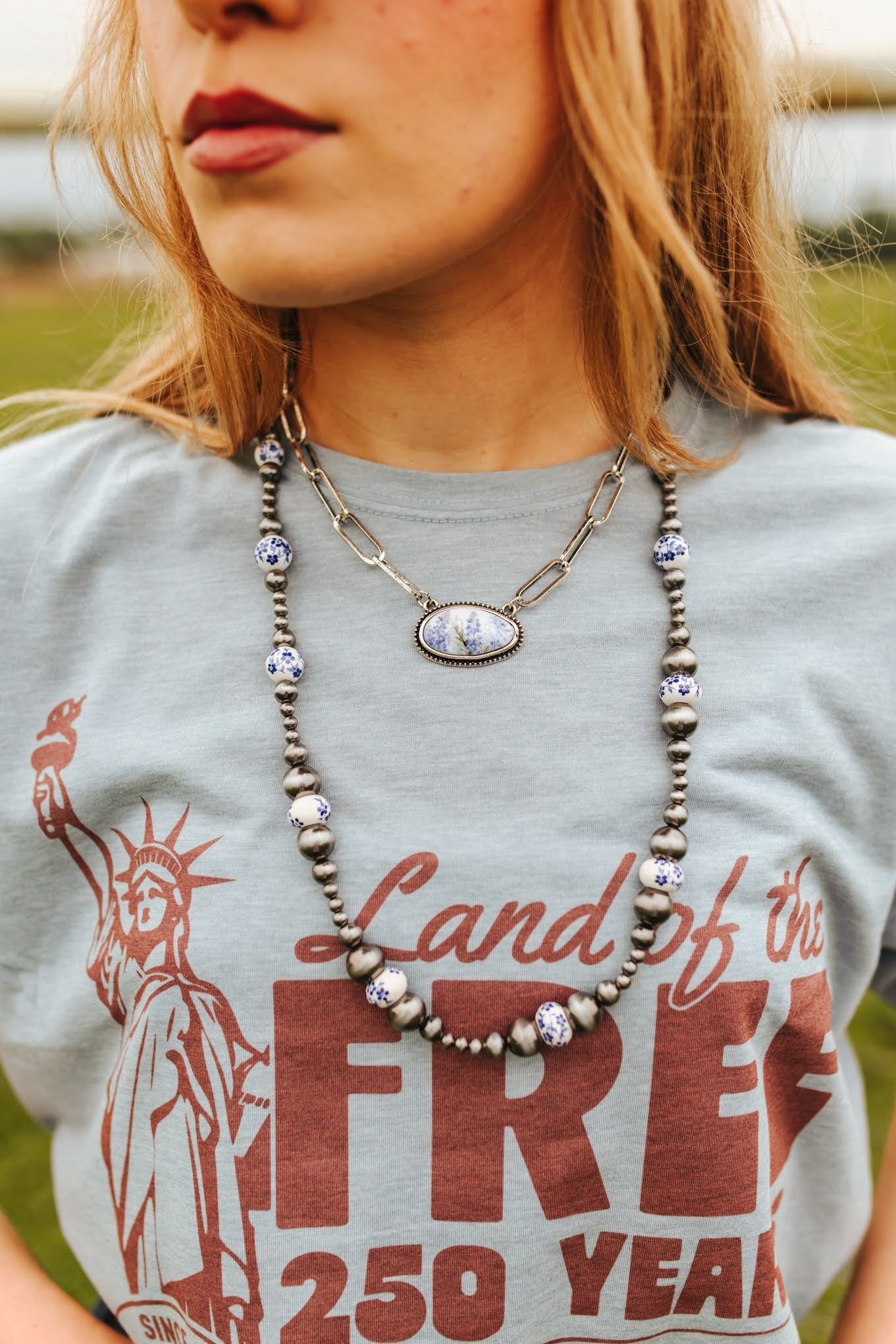 The Blue Willow Pearl Necklace