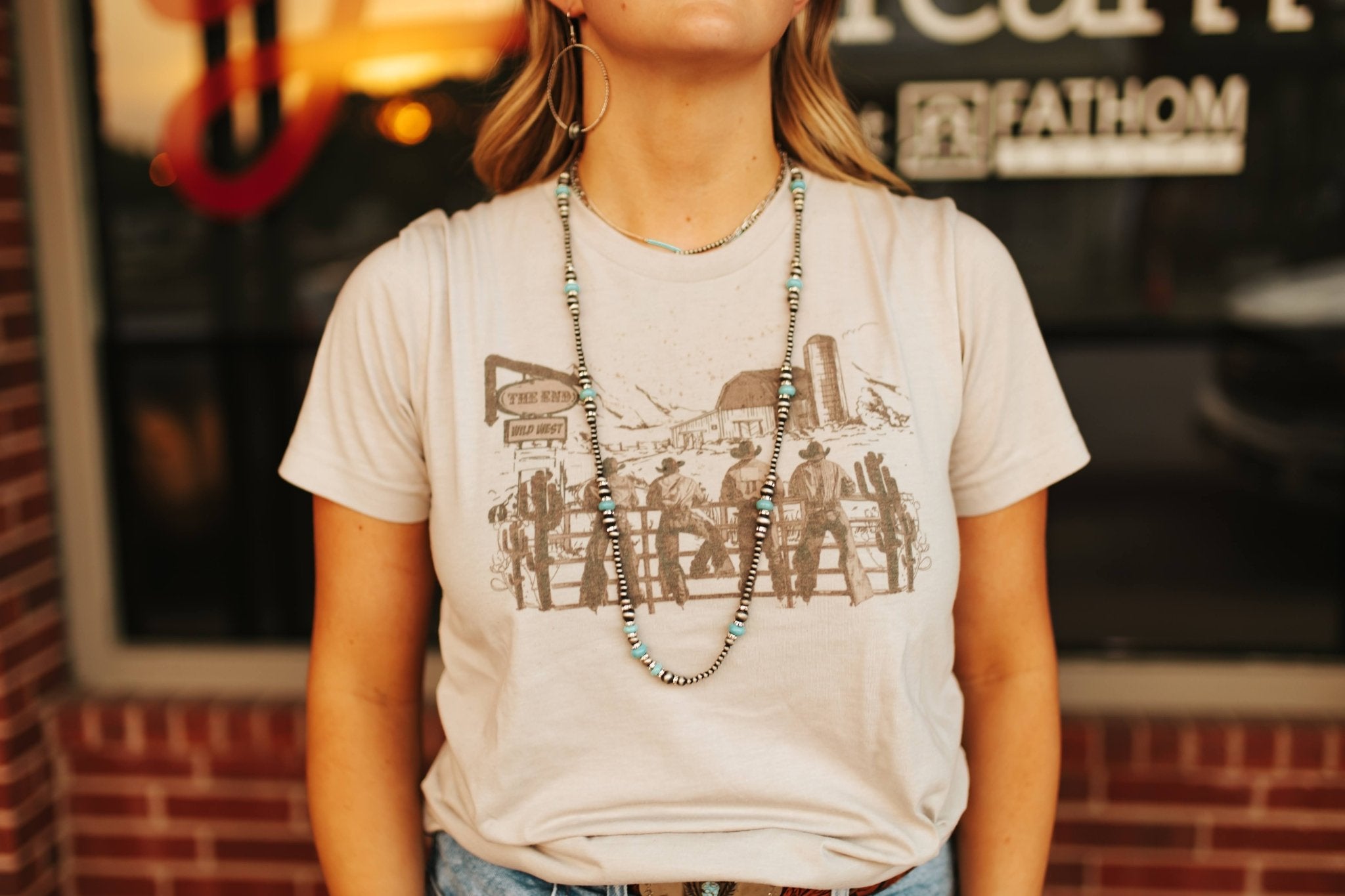 The Collin’s Faux Pearl and Turquoise NecklaceSilverOS